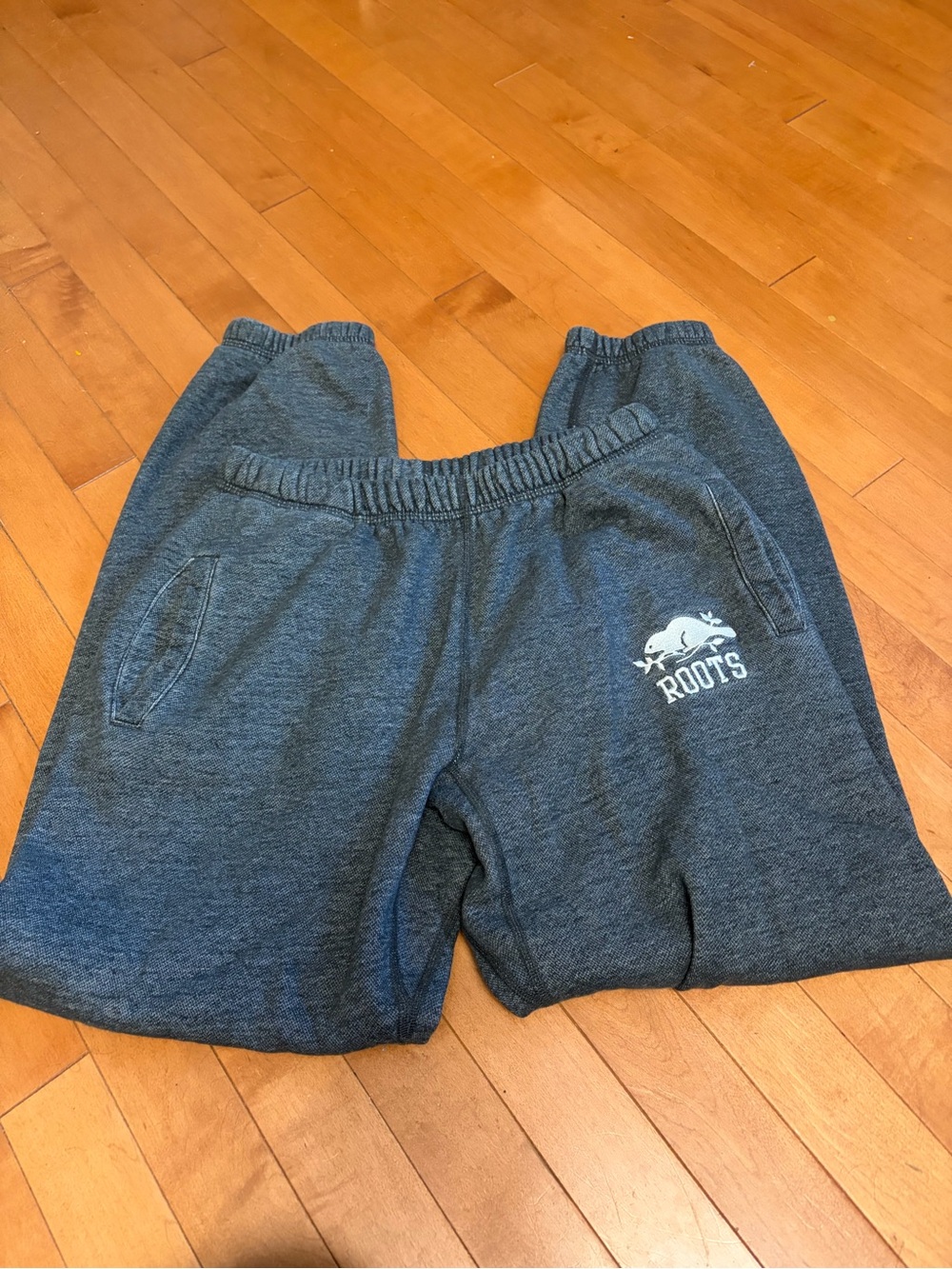 Roots Women’s Equestrian Dark Gray Sweatpants with Logo and Pockets